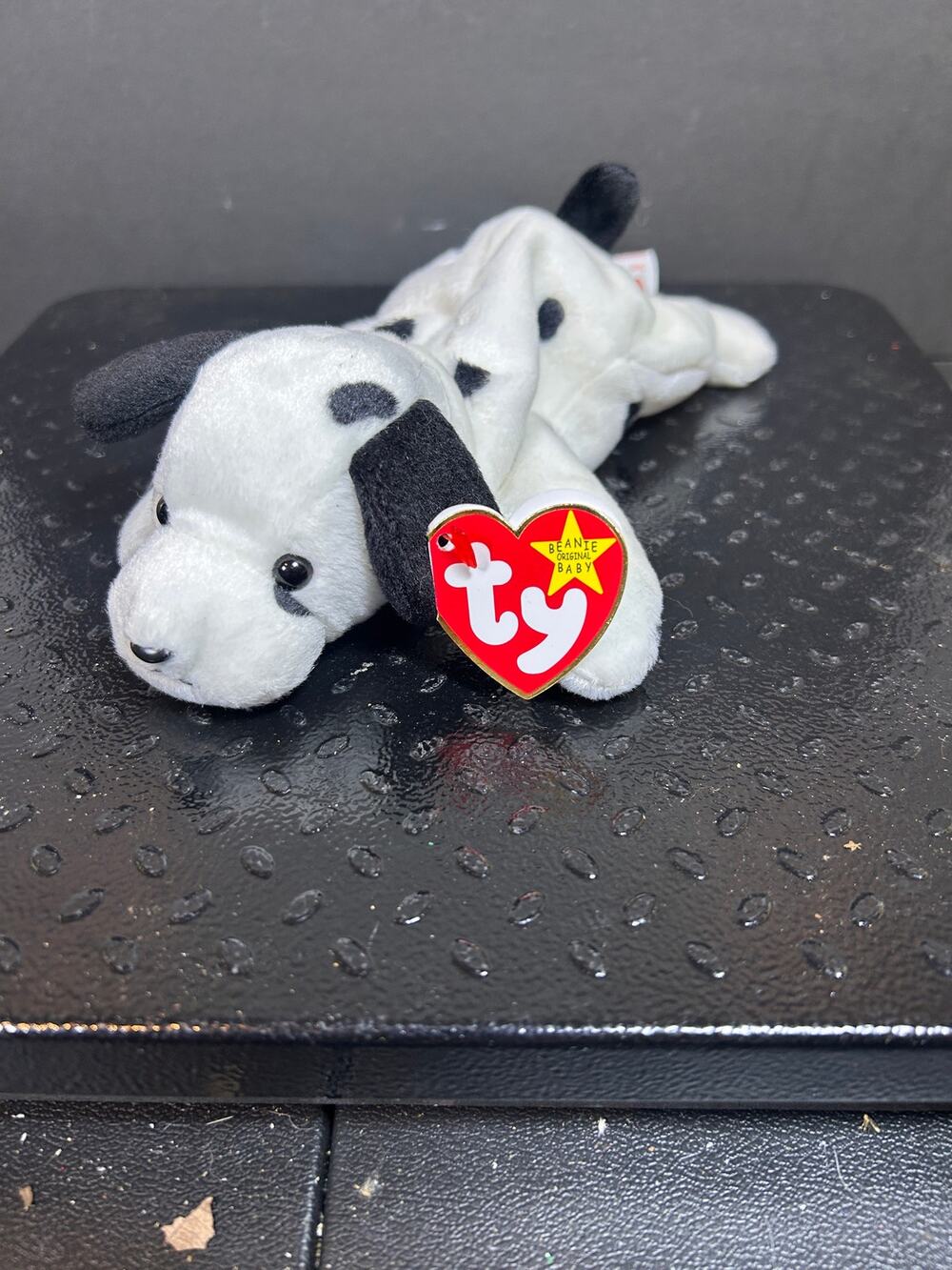 vintage Ty Beanie Baby named Dotty, featuring signature red heart-shaped tag